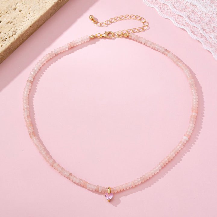 Accessories, Necklaces - NATURAL SEMI PRECIOUS STONE BEADED CHARM NECKLACE | 80N92658 - - Cultured Cloths Apparel