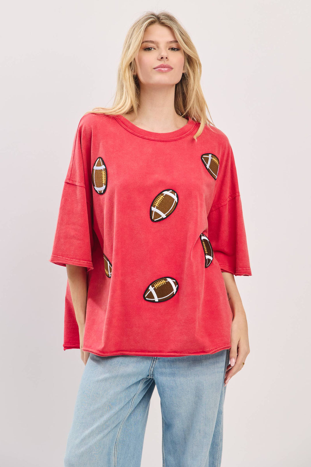 Vintage Football Patch Gameday Oversized Tee