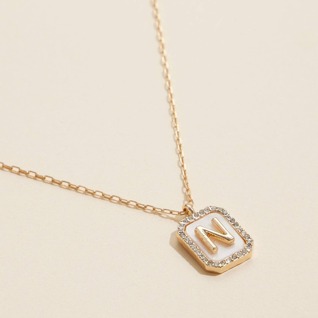 Accessories, Necklaces - Short Necklace | Initial Shell Charm - - Cultured Cloths Apparel
