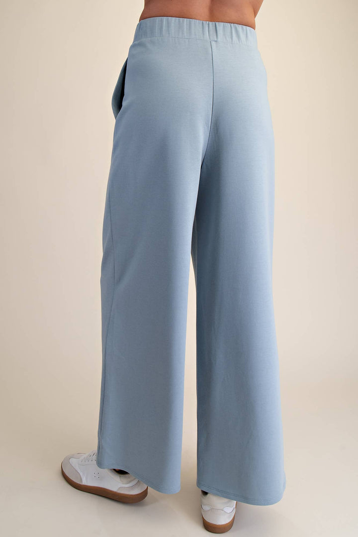 - Waist Elastic Band Wide Leg Pants - - Cultured Cloths Apparel