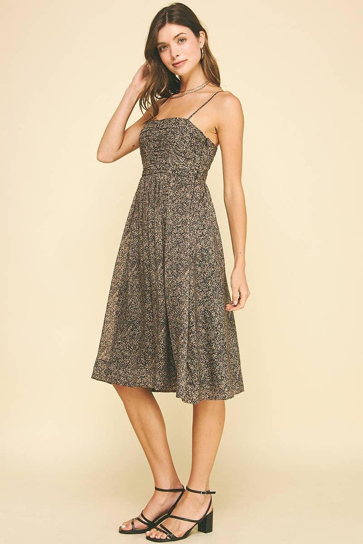 Women's Dresses - LEOPARD PRINT MIDI DRESS - - Cultured Cloths Apparel
