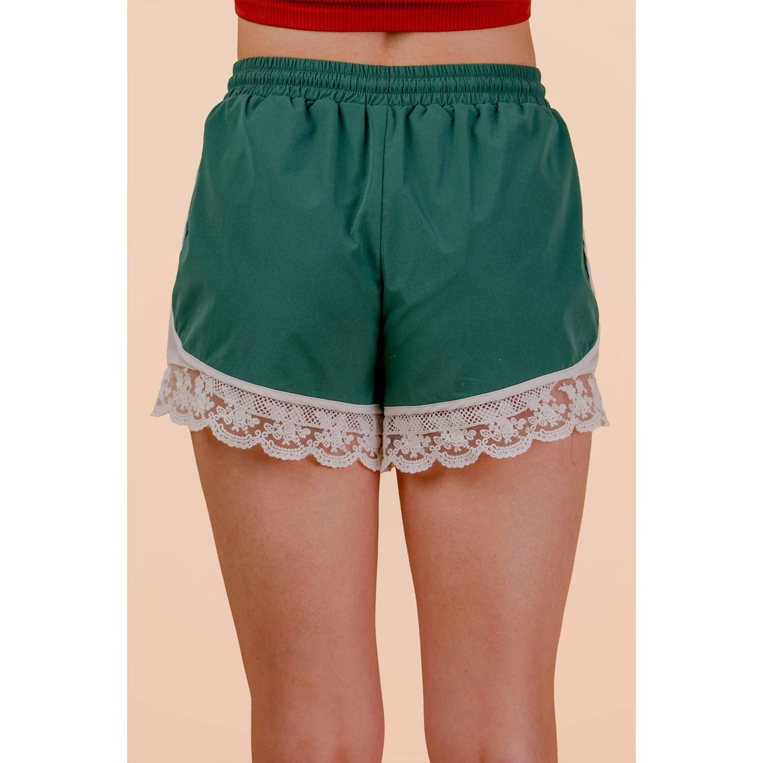 Shorts - Lace Trim Activewear Shorts - - Cultured Cloths Apparel