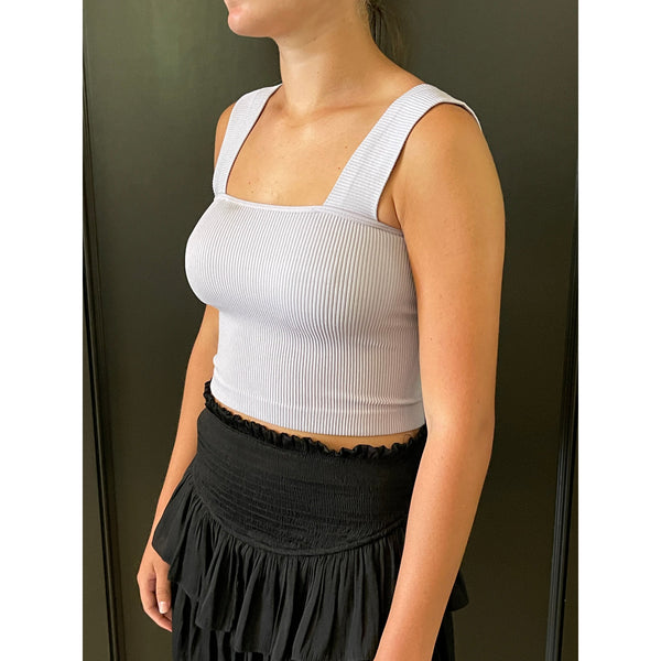 Women's Sleeveless - Ribbed Box Top with Thick Straps - L. Lavender - Cultured Cloths Apparel