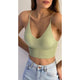 Sleepwear & Loungewear - Thick Ribbed V-Neck Brami Top - Pale Green - Cultured Cloths Apparel