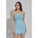 Women's Dresses - Off the Shoulder Ruffle Dress - Misty Blue - Cultured Cloths Apparel