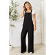 Romper - Double Take Full Size Wide Strap Overall with Pockets - Black - Cultured Cloths Apparel