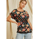 Women's Short Sleeve - Classic Dolman Sleeve Embroidered Top - Black - Cultured Cloths Apparel