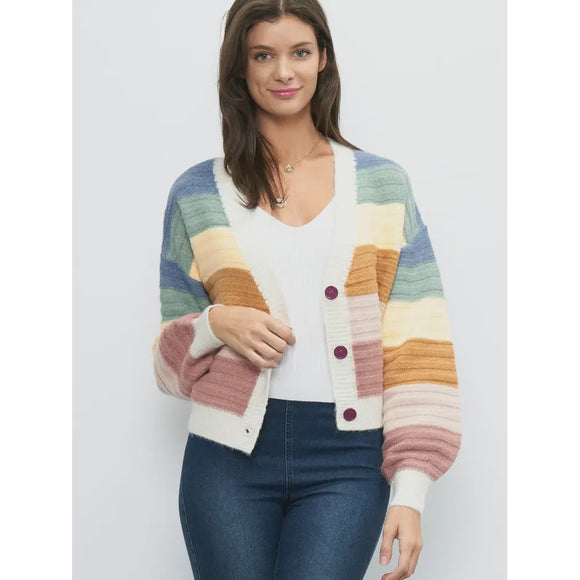 Outerwear - Multi Color Stripe Cardigan -  - Cultured Cloths Apparel