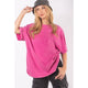 Graphic T-Shirts - Round Neck Mineral Washed Premium Cotton Tee - Hot Pink - Cultured Cloths Apparel