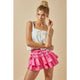 Women's Skirts - It's a Party Ruffle Tiered Skort - Bubblegum - Cultured Cloths Apparel