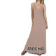 Women's Dresses - Adjustable Spaghetti Strap Sleeveless Maxi Long Dress - Mocha - Cultured Cloths Apparel
