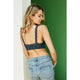 Undergarments - Lace Trim Padded Bralette - Blue Gray - Cultured Cloths Apparel
