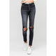 Denim - HIGH RISE DISTRESSED BUTTON FLY ANKLE SKINNY -  - Cultured Cloths Apparel
