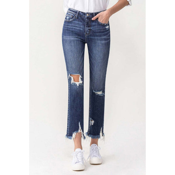 Denim - Lovervet Jackie Full Size High Rise Crop Straight Leg Jeans - Medium - Cultured Cloths Apparel