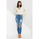 Denim - SneakPeek High Rise 90's Skinny Distressed Jeans -  - Cultured Cloths Apparel