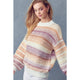 Women's Sweaters - Ombre Rainbow Stripe Pattern Sweater Top - Desert Sun - Cultured Cloths Apparel