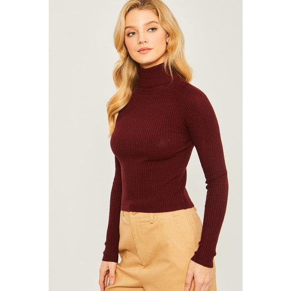 Women's Long Sleeve - Turtleneck Sweater Top -  - Cultured Cloths Apparel
