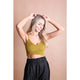 Undergarments - Contour Rib Knit Brami Lounge Top - Mustard - Cultured Cloths Apparel