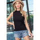 Women's Sleeveless - Mock Neck Tank Sleeveless Top - Black - Cultured Cloths Apparel