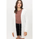 Outerwear - Popcorn Eyelash Open Front Long Line Cardigan - White - Cultured Cloths Apparel