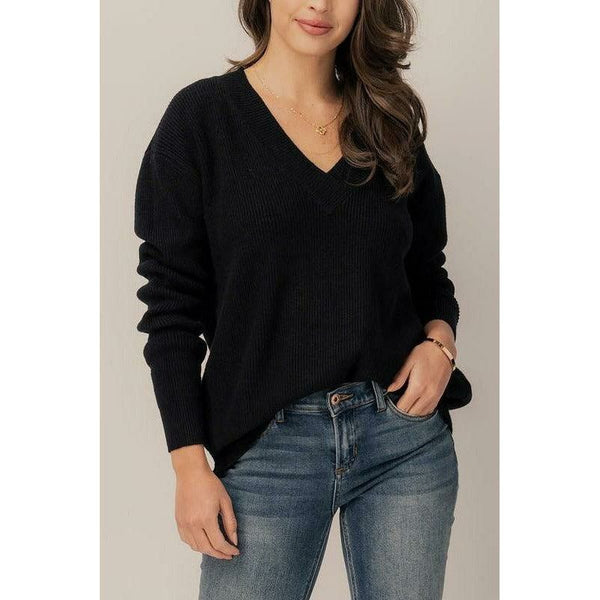 Women's Sweaters - Chunky V-Neck Casual Sweater -  - Cultured Cloths Apparel