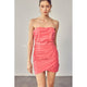 Women's Dresses - Pleated Wrap Tube Strapless Dress - CANDY PINK - Cultured Cloths Apparel
