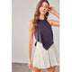 Women's Sleeveless - OPEN BACK TIE BOW TOP - BLACK - Cultured Cloths Apparel