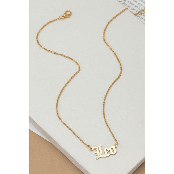  - Laser cut zodiac sign pendant necklace - Leo - Cultured Cloths Apparel
