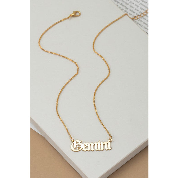 - Laser cut zodiac sign pendant necklace - Gemini - Cultured Cloths Apparel