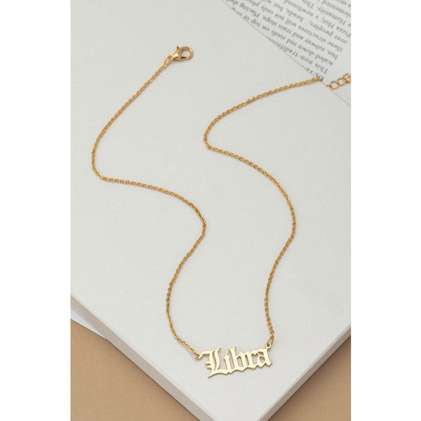 - Laser cut zodiac sign pendant necklace - Libra - Cultured Cloths Apparel