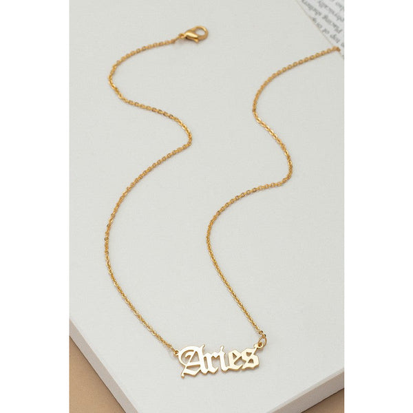  - Laser cut zodiac sign pendant necklace - Aries - Cultured Cloths Apparel
