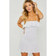 Women's Dresses - Woven Solid Mini Smocked Dress - White - Cultured Cloths Apparel