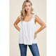Women's Sleeveless - Double U Neck Lace Ruffled Strap Sleeveless Top - Off White - Cultured Cloths Apparel