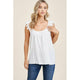 Women's Sleeveless - Double U Neck Lace Ruffled Strap Sleeveless Top -  - Cultured Cloths Apparel