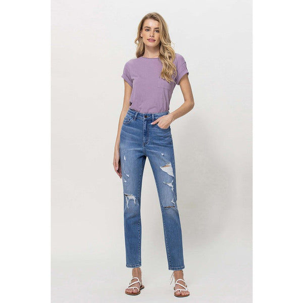 Denim - Vervet Stretch Mom Jeans Cropped -  - Cultured Cloths Apparel