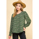 Women's Long Sleeve - Fall Floral Printed Long Sleeve Blouse Top -  - Cultured Cloths Apparel