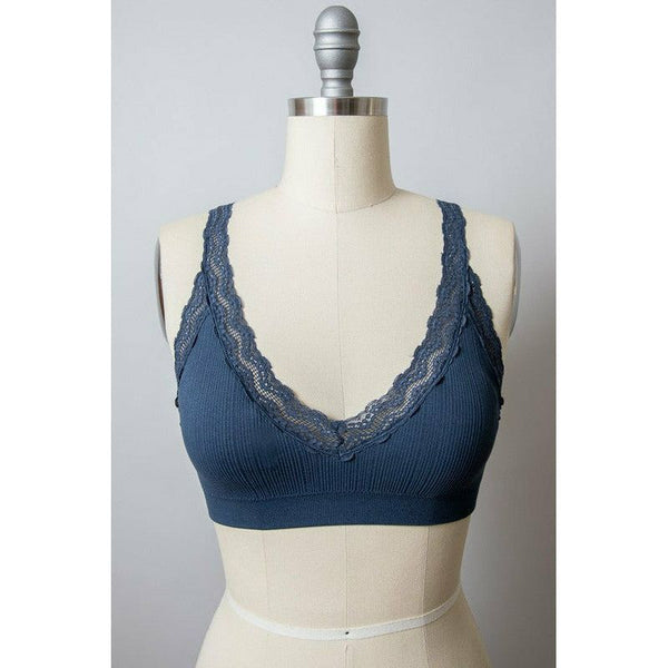 Undergarments - Lace Trim Padded Bralette -  - Cultured Cloths Apparel