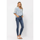 Denim - Judy Blue Handsand Mid Rise Skinny Jeans -  - Cultured Cloths Apparel