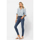 Denim - Judy Blue Handsand Mid Rise Skinny Jeans -  - Cultured Cloths Apparel