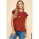 Women's Short Sleeve - Solid Top With Short Sleeves - Rust Brown - Cultured Cloths Apparel