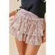 Women's Skirts - Feelin' Fancy Sequin Tiered Mini Skort - Rose Gold - Cultured Cloths Apparel