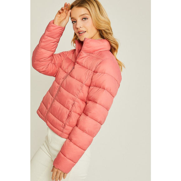 Outerwear - Woven Solid Puffer Jacket -  - Cultured Cloths Apparel