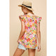 Women's Sleeveless - Ruffled Short Sleeve Floral Print Top -  - Cultured Cloths Apparel