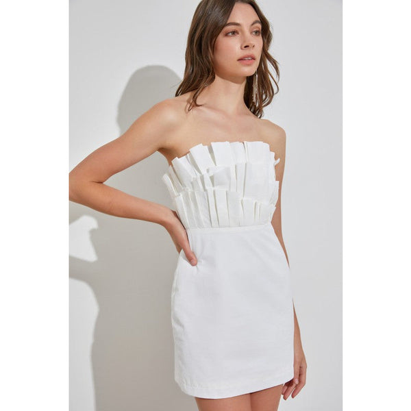 Women's Dresses - Off the Shoulder Ruffle Dress - White - Cultured Cloths Apparel