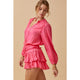 Women's Skirts - Tiered Satin Mini Skirt with Shorts -  - Cultured Cloths Apparel
