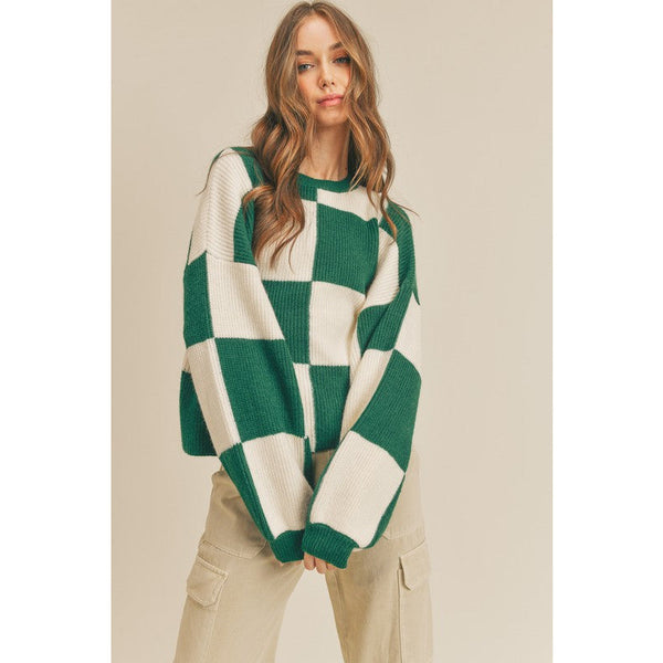 Women's Sweaters - All Checkered Up! Sweater -  - Cultured Cloths Apparel