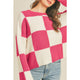 Women's Sweaters - All Checkered Up! Sweater - Hot Pink - Cultured Cloths Apparel