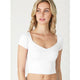 Athleisure - Cap Sleeve Ribbed Crop Top - White - Cultured Cloths Apparel