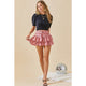 Women's Skirts - Satin Leopard Ruffled Tiered Skirt with Shorts -  - Cultured Cloths Apparel