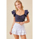 Women's Skirts - Let's Party Ruffled Micro Skort - White - Cultured Cloths Apparel
